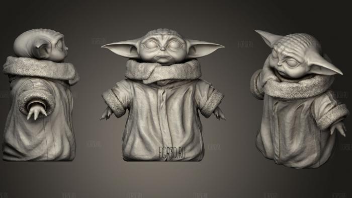 Baby Yoda 3d stl for CNC